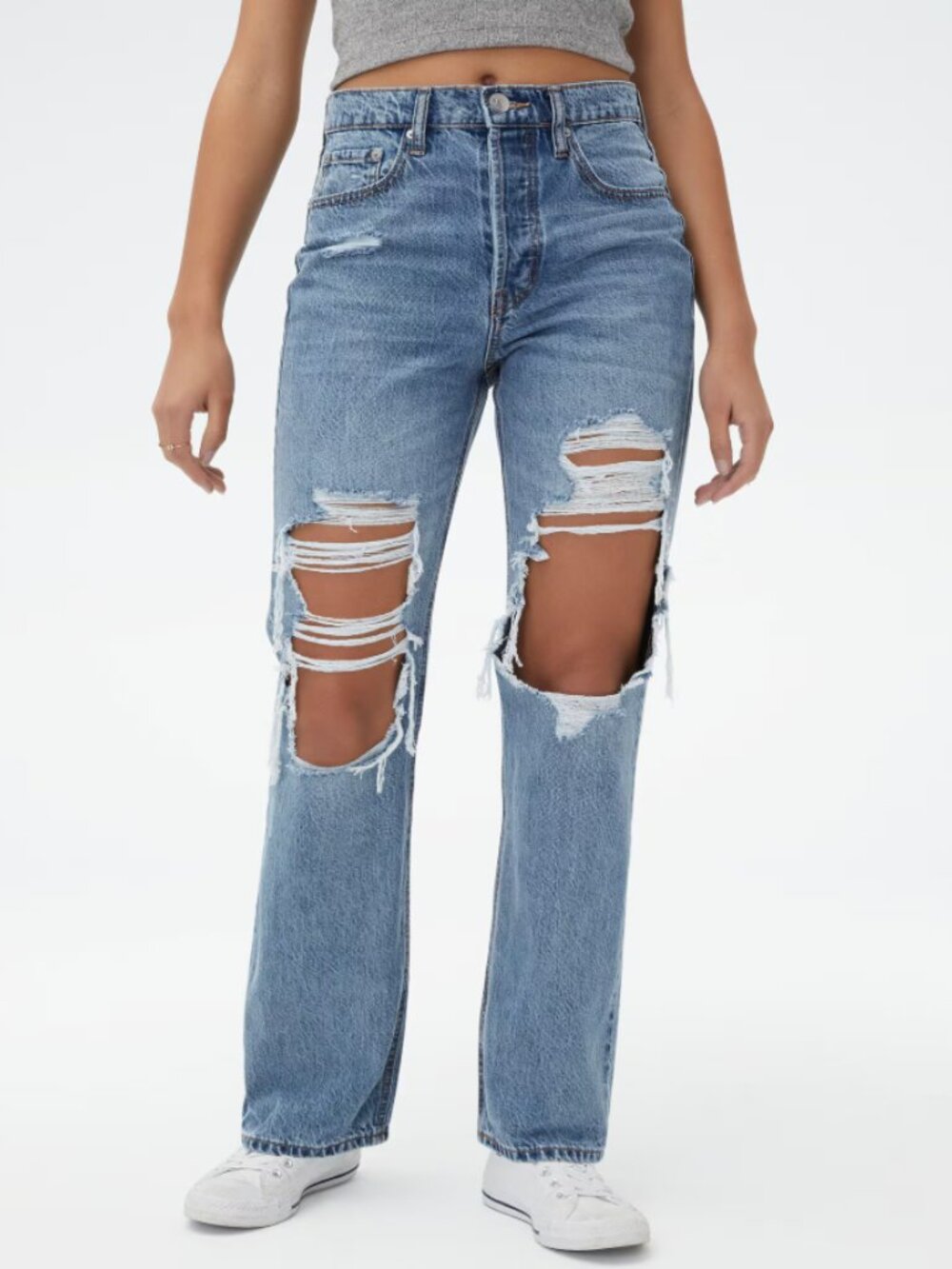 AERO 90s Baggy Non Stretch Distressed Y2K Jeans